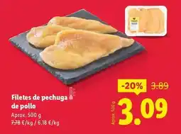 Lidl Filetes de pechuga de pollo oferta