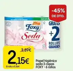 Dialprix Foxy - papel higiénico seda 3 capas oferta