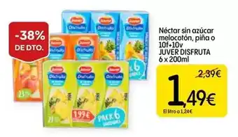 Dialprix Disfruta juver - néctar sin azúcar mélacoton, pina o 10f-10v oferta