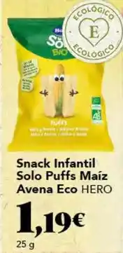 Gadis Hero - snack infantil solo puffs maiz avena eco oferta