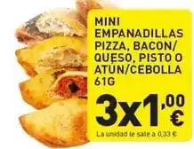 Hiperber Mini empanadillas pizza, bacon/ queso, pisto o atun/ cebolla oferta