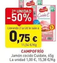 Hiperber Campofrío - jamón cocido cuidate oferta