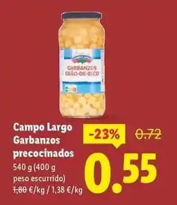 Lidl Campo largo - garbanzos precocinados oferta