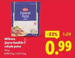 Lidl Milbona - queso fundido rallado polvo oferta