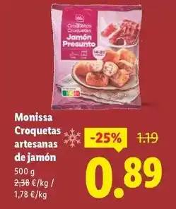Lidl Monissa - croquetas artesanas de jamon oferta