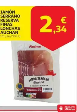 Alcampo AUCHAN Jamón serrano reserva finas oferta