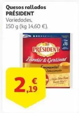 Alcampo PRÉSIDENT Quesos rallados oferta