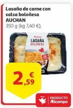 Alcampo AUCHAN Lasaña de carne con salsa boloñesa oferta