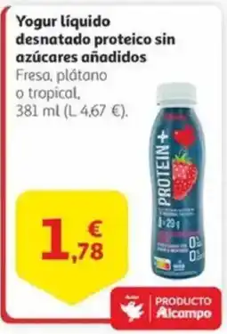 Alcampo Yogur líquido desnatado proteico sin azúcares añadidos oferta