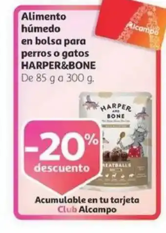 Alcampo HARPER&BONE Alimento húmedo en bolsa para perros o gatos oferta