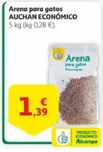 Alcampo AUCHAN ECONÓMICO Arena para gatos oferta