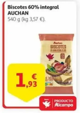 Alcampo AUCHAN Biscotes 60% integral oferta