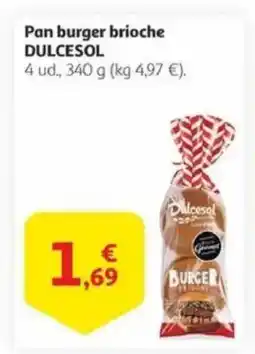 Alcampo DULCESOL Pan burger brioche oferta
