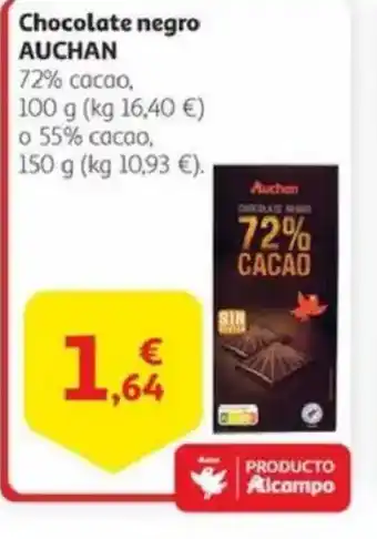Alcampo AUCHAN Chocolate negro oferta