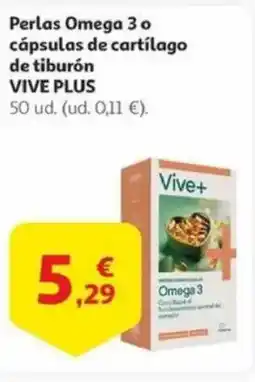Alcampo VIVE PLUS Perlas Omega 3 o cápsulas de cartílago de tiburón oferta