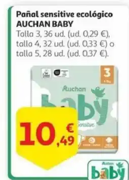 Alcampo AUCHAN BABY Pañal sensitive ecológico oferta