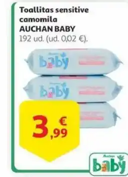 Alcampo AUCHAN BABY Toallitas sensitive camomila oferta