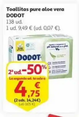 Alcampo DODOT Toallitas pure aloe vera oferta