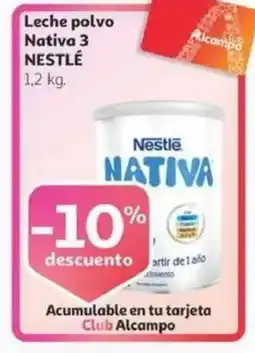 Alcampo NESTLÉ Leche polvo Nativa 3 oferta