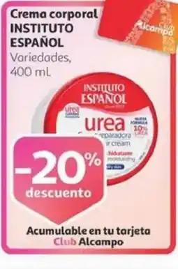 Alcampo INSTITUITO ESPAÑOL Crema corporal oferta