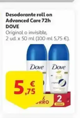 Alcampo DOVE Desodorante roll on Advanced Care 72h oferta