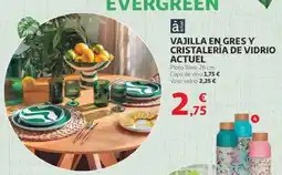 Alcampo ACTUEL Vajilla en gres y cristalería de vidrio oferta