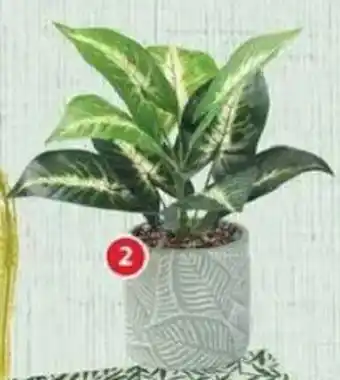 Alcampo ACTUEL Planta artificial con maceta cerámica verde oferta