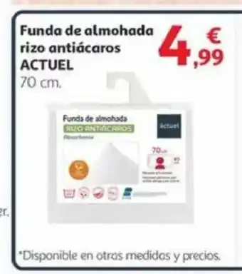 Alcampo ACTUEL Funda de almohada rizo antiácaros oferta
