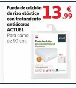 Alcampo ACTUEL Funda de colchón de rizo elástico con tratamiento antiácaros oferta