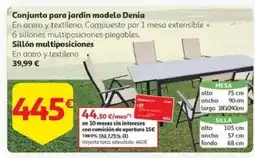 Alcampo Conjunto para jardín modelo Denia oferta