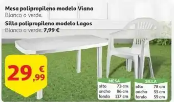 Alcampo Mesa polipropileno modelo Viana oferta