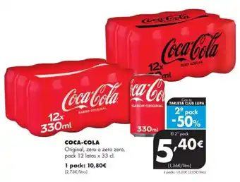 Supermercados Lupa COCA-COLA Original, zero o zero zero oferta