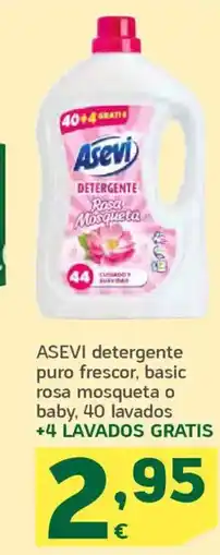 HiperDino ASEVI detergente puro frescor, basic rosa mosqueta o baby oferta