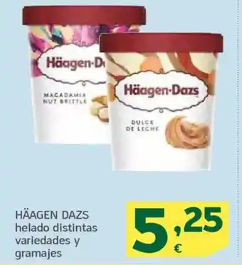 HiperDino HÄAGEN DAZS helado distintas variedades y gramajes oferta