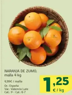 HiperDino Naranja de zumo oferta
