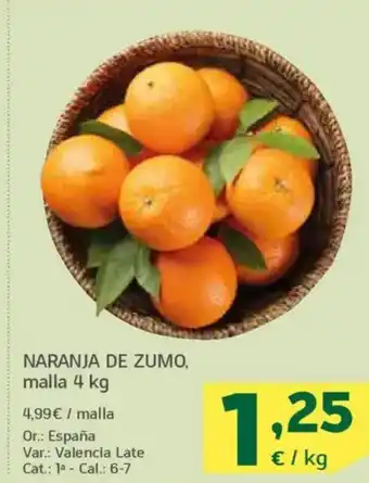 HiperDino Naranja de zumo oferta