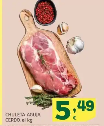 HiperDino Chuleta aguja cerdo oferta