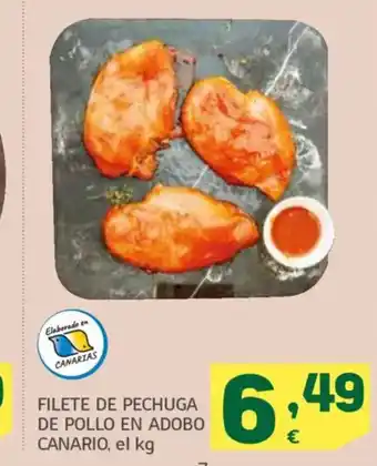 HiperDino Filete de pechuga de pollo en adobo canario oferta
