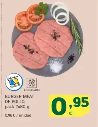 HiperDino Burger meat de pollo oferta