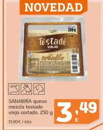 HiperDino SANABRÍA queso mezcla tostado viejo cortado oferta
