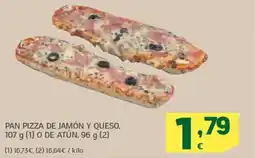 HiperDino Pan pizza de jamón y queso oferta