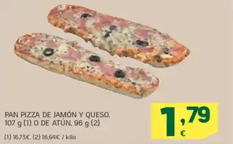 HiperDino Pan pizza de jamón y queso oferta