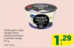 HiperDino VALIO quark sabor vainilla-limón, vainilla-arándanos o vainilla-mango oferta