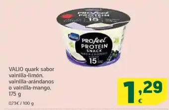 HiperDino VALIO quark sabor vainilla-limón, vainilla-arándanos o vainilla-mango oferta