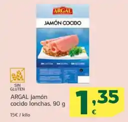 HiperDino ARGAL jamón cocido lonchas oferta