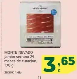 HiperDino MONTE NEVADO jamón serrano 24 meses de curación oferta