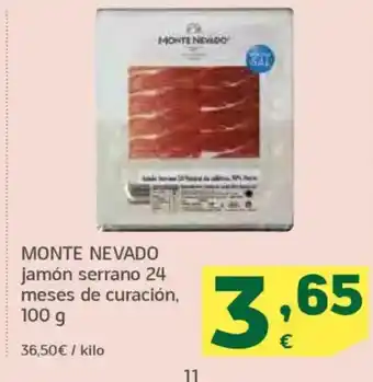 HiperDino MONTE NEVADO jamón serrano 24 meses de curación oferta