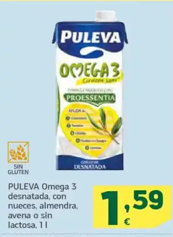 HiperDino PULEVA Omega 3 desnatada, con nueces, almendra, avena o sin oferta