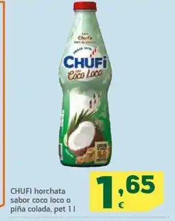 HiperDino CHUFI horchata sabor coco loco o piña colada oferta