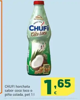 HiperDino CHUFI horchata sabor coco loco o piña colada oferta